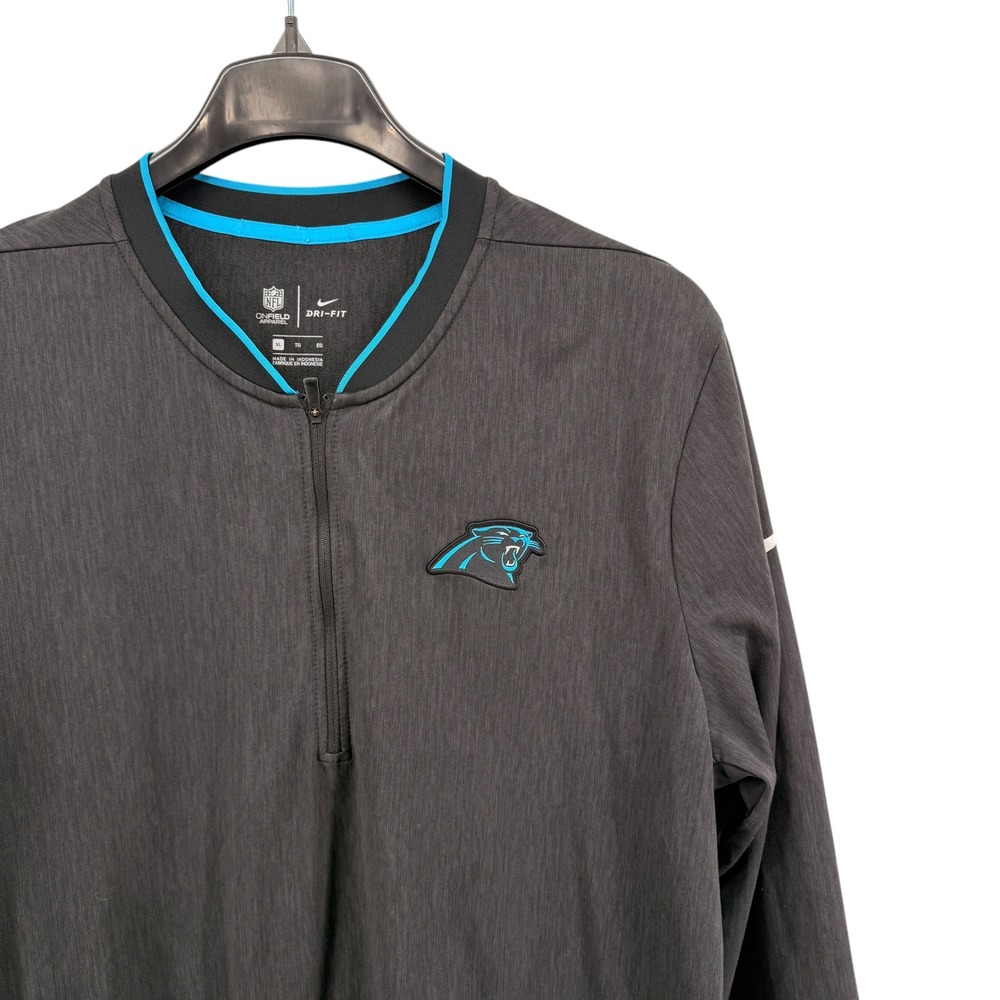 Nike NFL Carolina Panthers Quarter-Zip Pullover Mens XL Pre-Owned Gray‎ Dri-FIT
